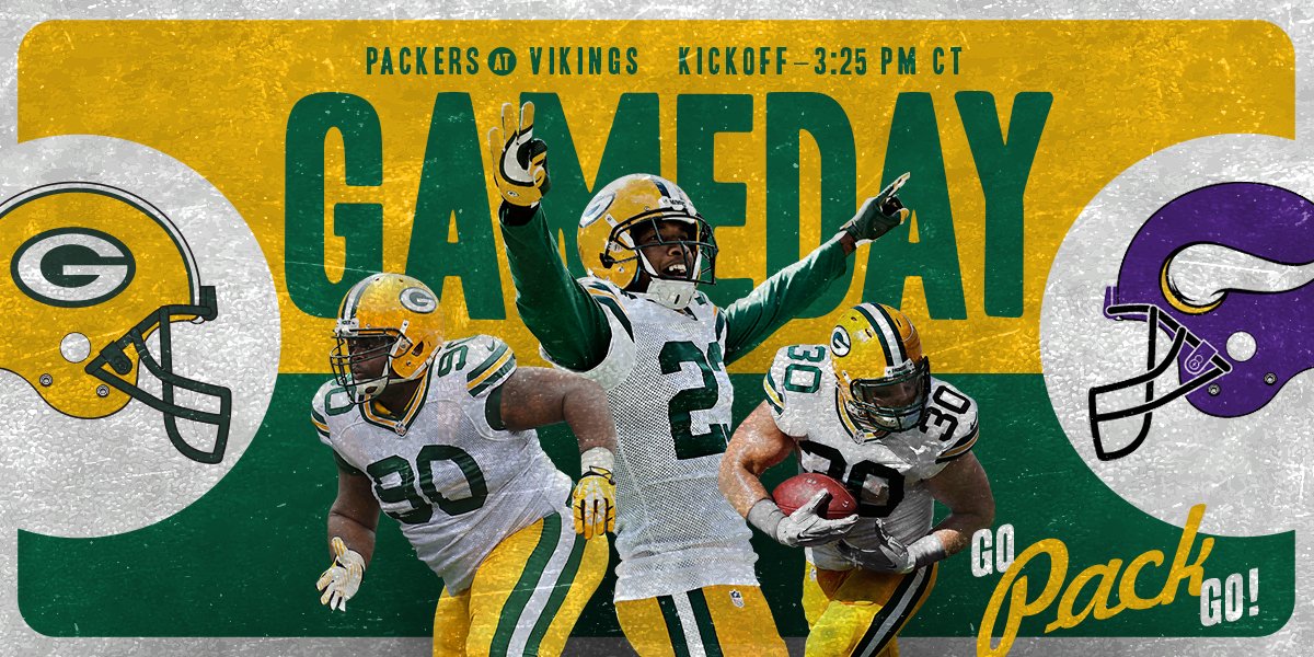 packers's tweet photo. It's GAMEDAY! #GoPackGo #GBvsMIN https://t.co/6kmXpNeROq