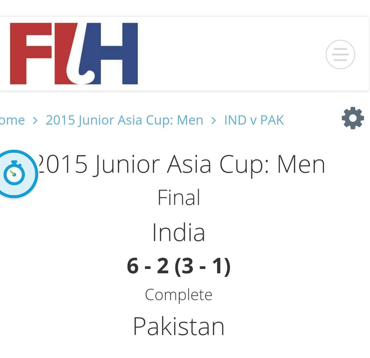 Sherdilkhan7's tweet photo. #PakistanHockey Junior Team Lost The #Final 6-1 #PAKvsIND #MJAC2015 @zukhrufkhan88 @imranhworld @abdullahsultan https://t.co/yOvcMpAgqj