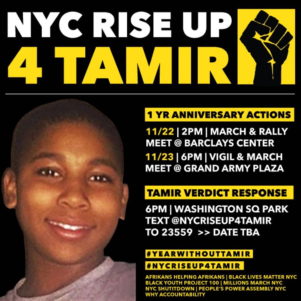 KeeganNYC's tweet photo. NYC Today
Rise Up For Tamir
2PM Barclays Center
March &amp; Rally to mark one year since the police murder of #TamirRice https://t.co/eTXlov0zV3