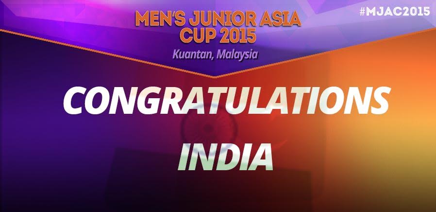 asia_hockey's tweet photo. INDIA ARE CHAMPIONS!!! A 6-2 victory over rivals Pakistan, sees the Indians win the 2015 Men's Junior Asia Cup! https://t.co/N5gHGUI10G