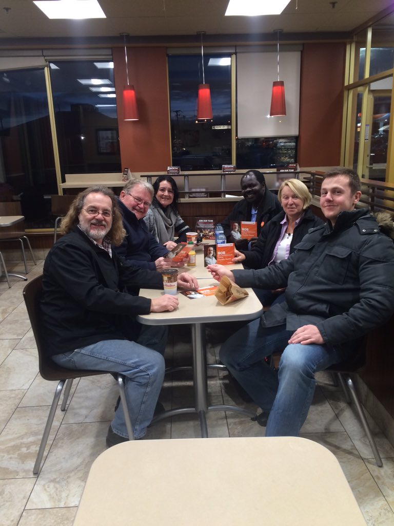 BobNDP's tweet photo. The campaign team stopping for some fuel after a hard day's work. #NDP #ndpnl #nlvotes https://t.co/X8Xyolc3I5