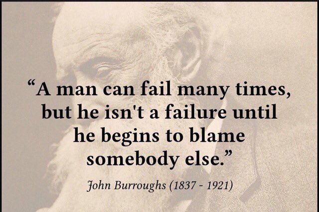 mazharbeig's tweet photo. A man can fail many times,
but he isn't a failure until he begins to blame somebody else

#ThinkBIGSundayWithMarsha https://t.co/AyDatT9TGK