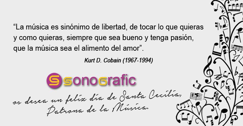 <a href="/sonografic/">SONOGRAFIC</a> os desea un feliz día de Sta. Cecilia, Patrona de la Música <a href="/GrupoAlmorada/">Almorada</a> @grupo_Caireles <a href="/ONUBAoficial/">Onuba</a>