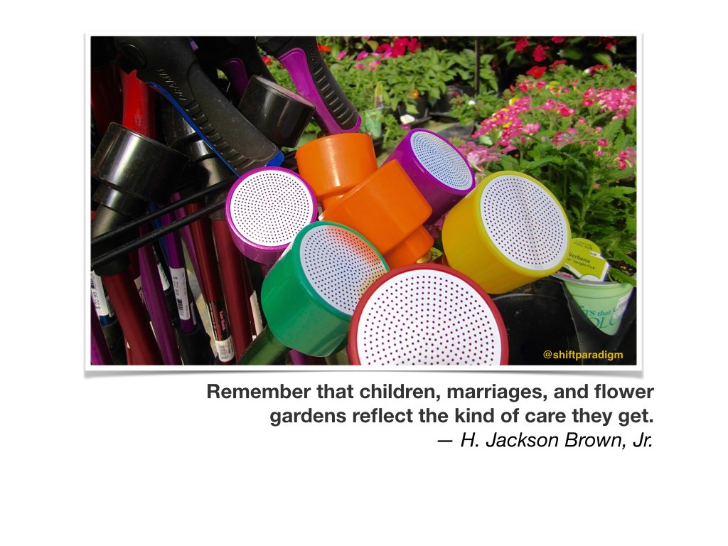 ShiftParadigm's tweet photo. #1437 Remember that children, marriages, and flower gardens reflect the kind of care they get. — H. Jackson Brown https://t.co/6hMlF3pJez