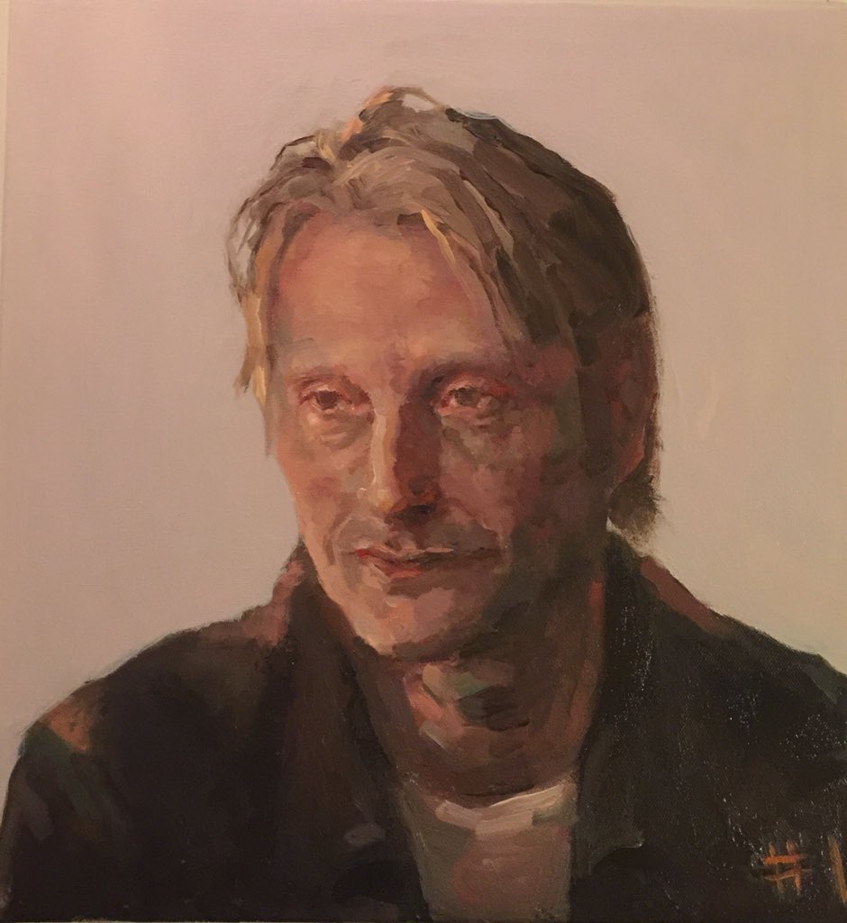 Picked up the brush. My friend a fellow actor <a href="/theofficialmads/">Mads Mikkelsen Official</a> #madsmikkelsen turned 50. That asked for a portrait