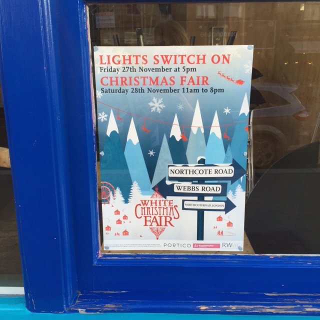 SPOTTED: #WXF15 poster in the window of @HolyDrinkerBar, thank you! See you in the Santa's Snug for a mulled wine?