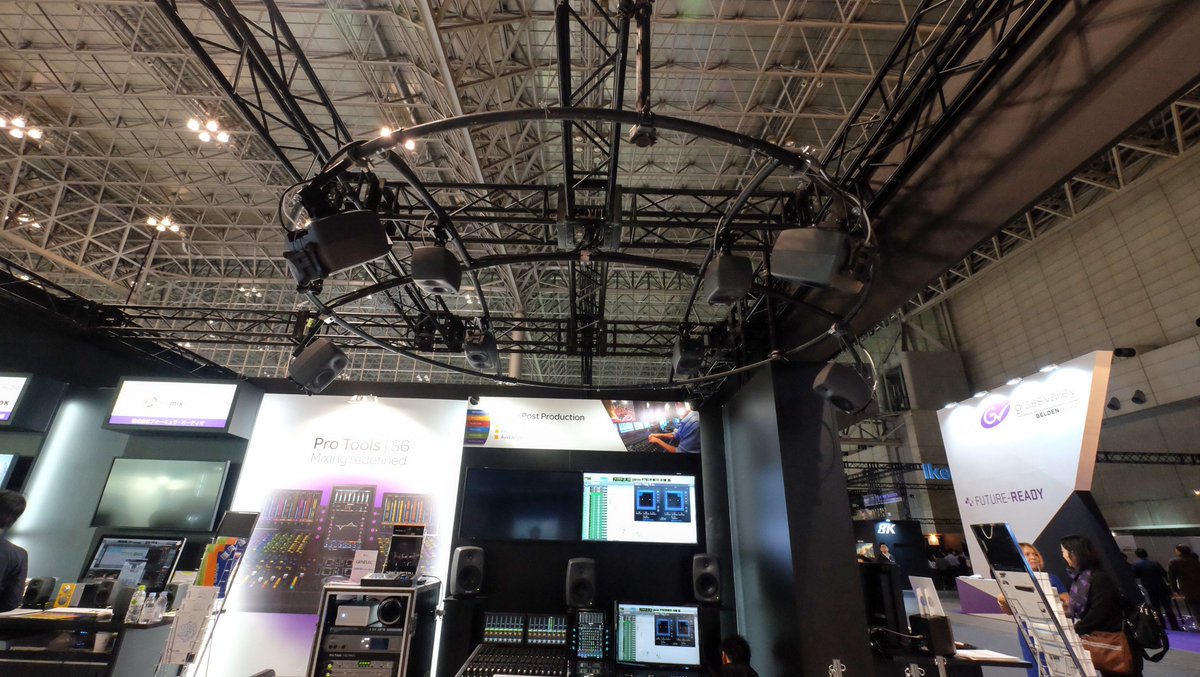 Genelec's tweet photo. #InterBEE2015 @Avid ´s Atmos rig with Genelec monitors https://t.co/6CN80ihHxl https://t.co/DFx7qMJ1ST