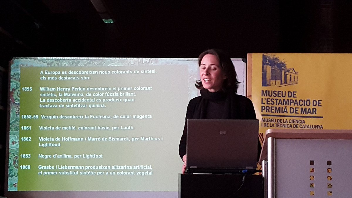 peinadormarta's tweet photo. Els quimics van produir colors sintètics a fàbrica Espanya Industrial en lloc de naturals @museuestampacio #SC15cat https://t.co/EiATIpJPHJ