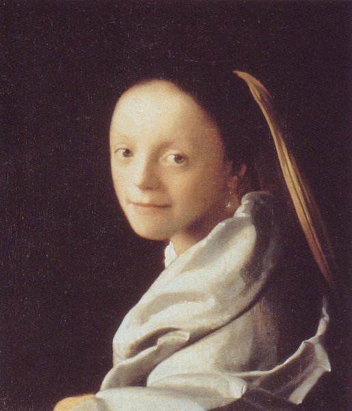 「少女」　ヨハネス・フェルメール 1668-69年作　 有名な『真珠の首飾りの少女』と同じ構成で描かれた作品。
