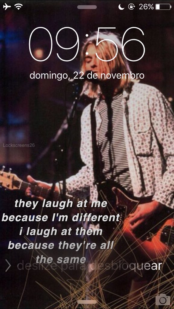 lockzshine's tweet image. Kurt Cobain lockscreen 🎸
(Pedido da @effywolfgang )

•rt e siga 🎊 
 •para receber na DM 🎁/Ana