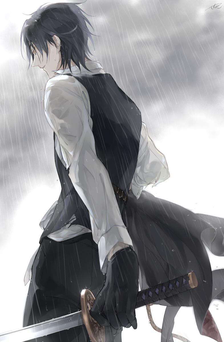「雨の中の戦闘とか 」|。のイラスト