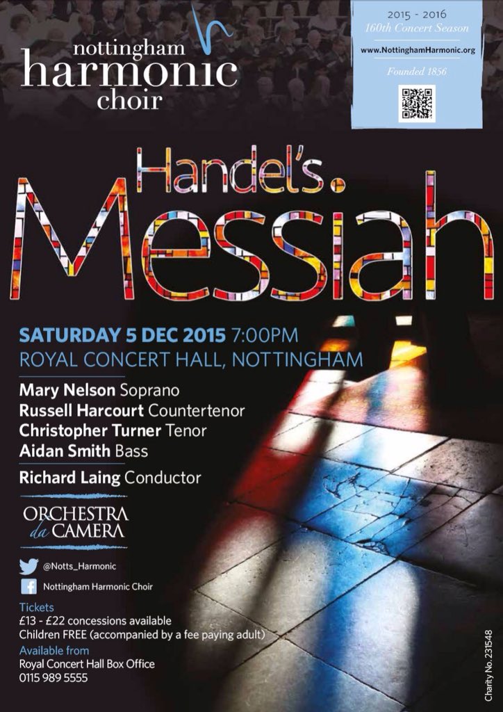 Notts_Harmonic's tweet photo. Win tickets #Messiah https://t.co/JFe73ZXjsJ Please retweet #Handel #FestiveFave #ChoralClassic #Hallelujah https://t.co/pqG4aRm0ti