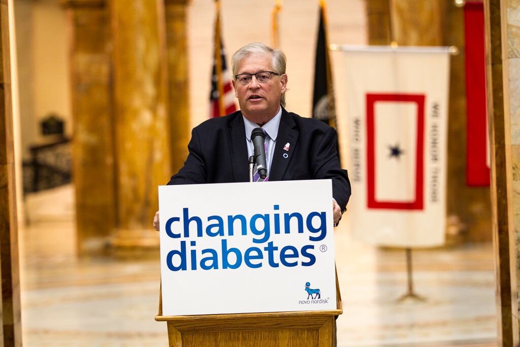 Speaking at State House on World Diabetes Day. Such an important event, advocating for better lives and research