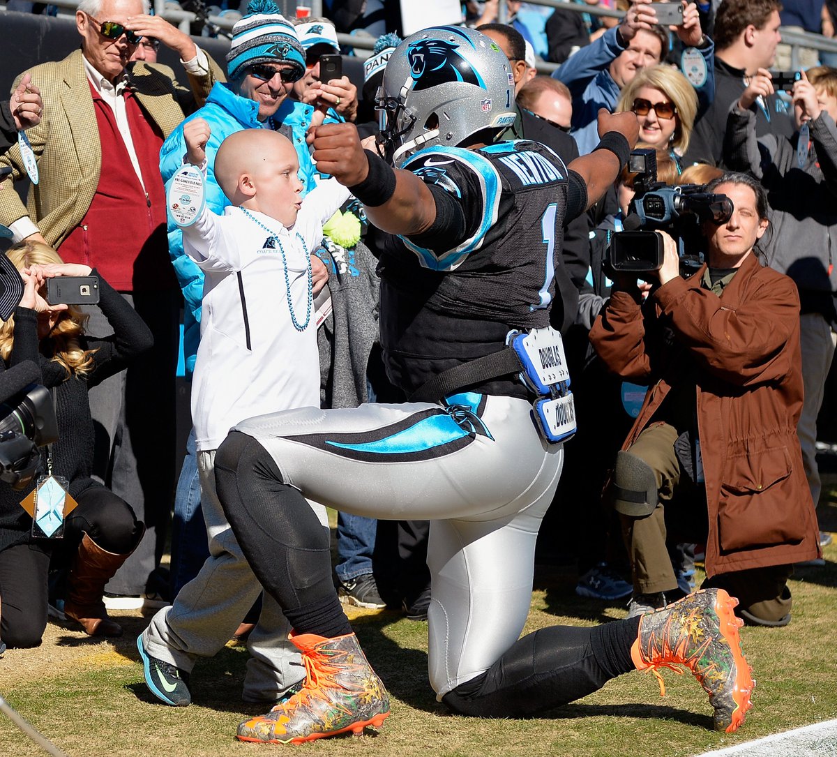 SportsCenter's tweet photo. Just Cam being Cam.

Also, those cleats though: 🔥🔥🔥 https://t.co/UmC68YQyQr