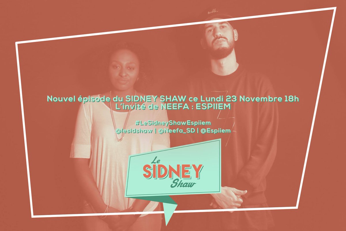 lesidshaw's tweet photo. Sidney Shaw Episode 2/ Demain 18h/ Notre nouvel invité sera @Espiiem 
Soyez au RDV ! #SidneyshawEspiiem https://t.co/40w5nROf9j