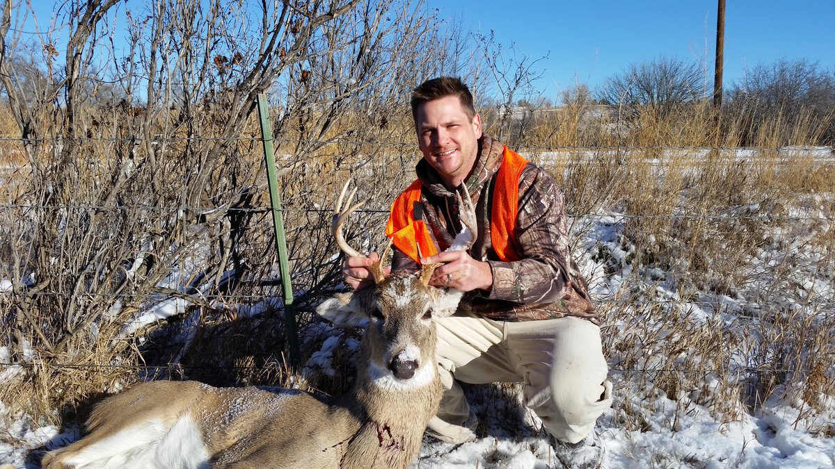 bobiteman's tweet photo. Not a wall-hanger, but he'll taste good! The rut is on in Wyoming. #deerhunting #whitetails #backstrapfever https://t.co/h93cQW82Yj