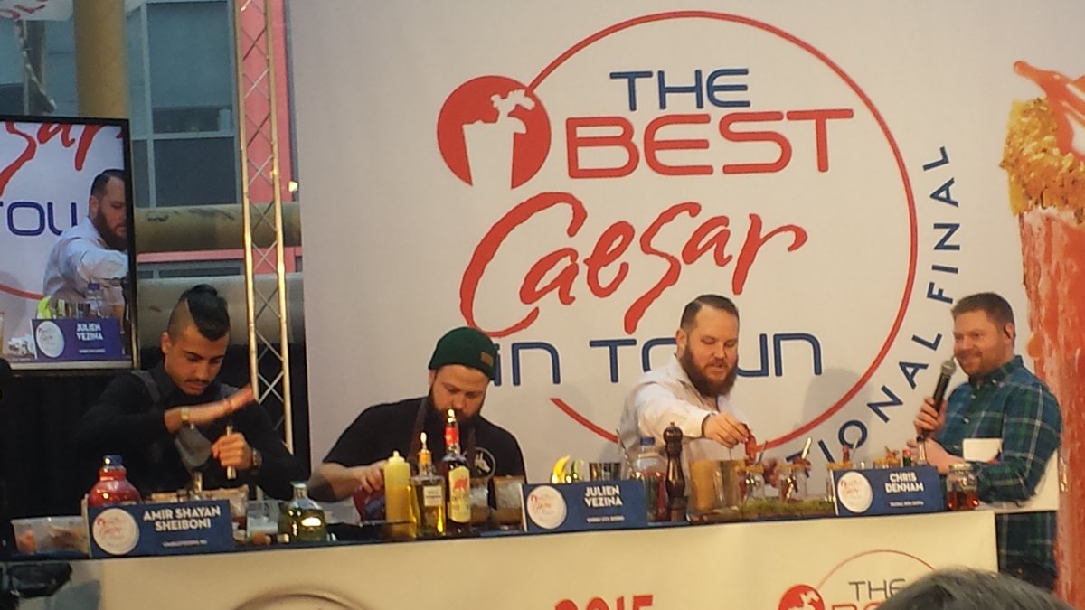 ceejeffy's tweet photo. Caesar competition at the gourmet food & wine...hoping for samples #bestcaesar https://t.co/5JefkzYDbX