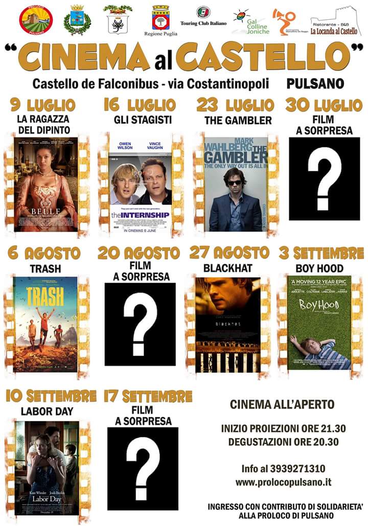 ProLocoPulsano's tweet photo. Ricordiamo il successo della terza edizione di #CinemaAlCastello con oltre 2000 spettatori e 13 proiezioni https://t.co/zyUy523HOP