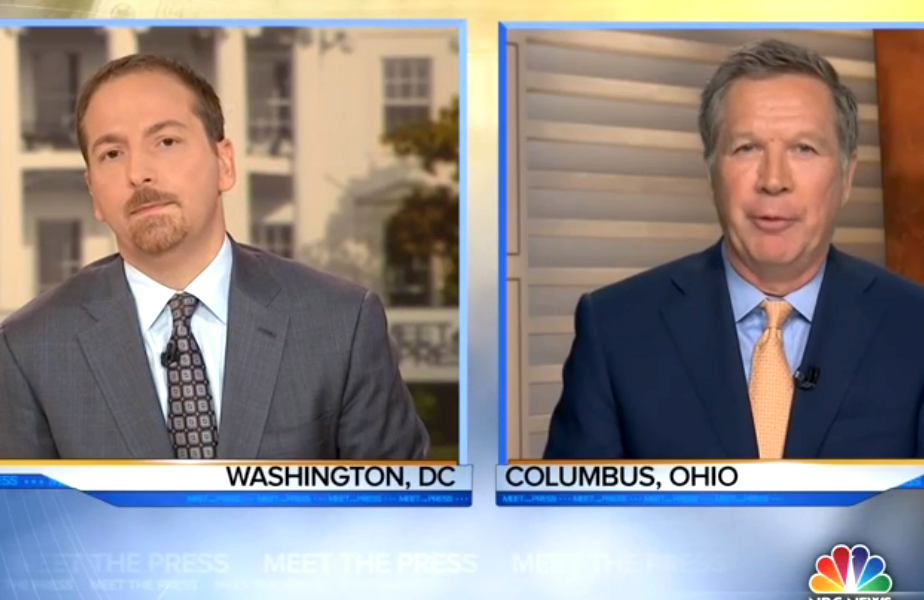 Mediaite's tweet photo. ‘Chuck, You Need to Calm Down’: Kasich Explains Plan for Judeo-Christian Department https://t.co/Cn40Ndg5lP (VIDEO) https://t.co/t2rZXDKFh7