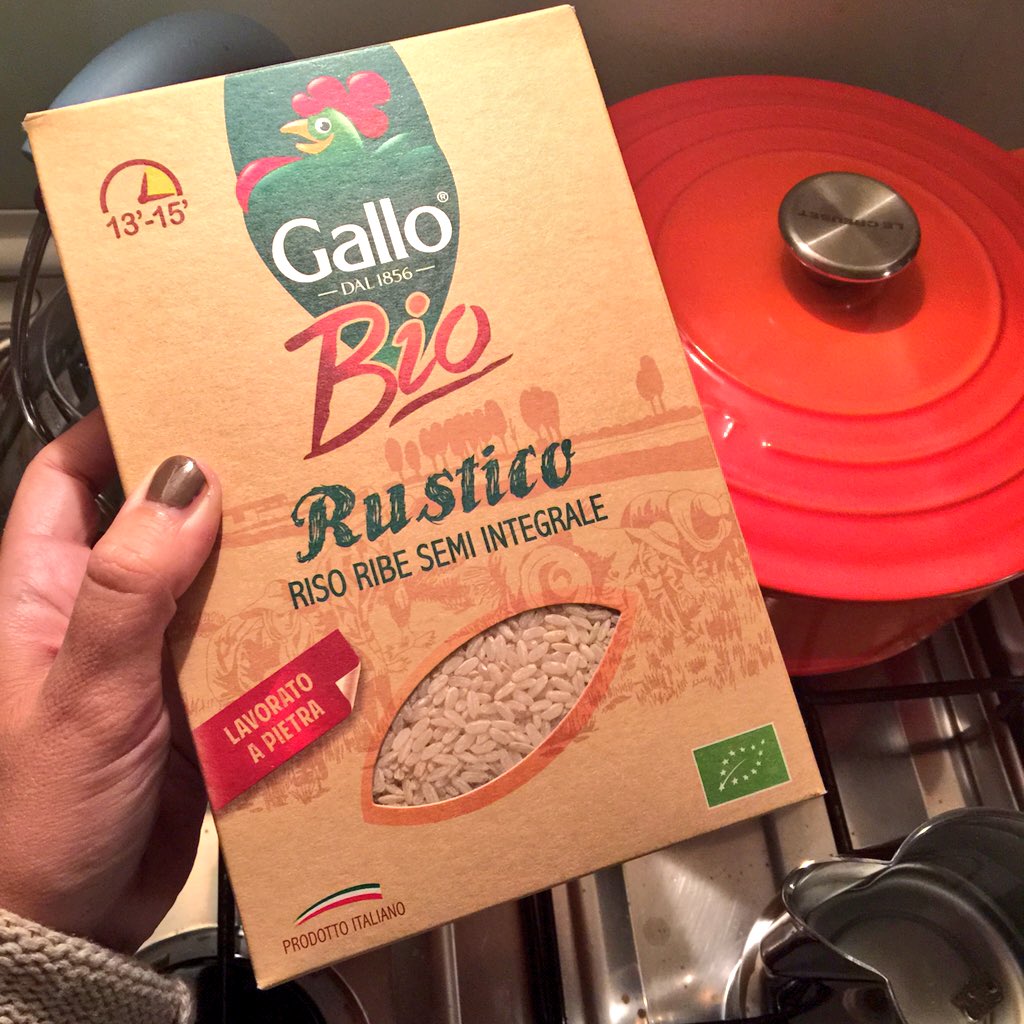 Stasera preparo un risotto e provo  <a href="/RisoGalloIT/">Riso Gallo</a> Rustico, semi integrale. #bio