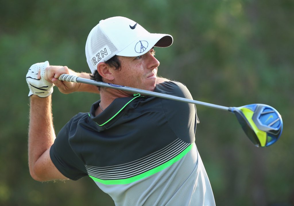 jonathanrwall's tweet photo. Three @nikegolf prototypes in @McIlroyRory's bag: Vapor Fly driver, Method Origin B2-01 putter, RZN golf ball. https://t.co/TOSldLcTGZ