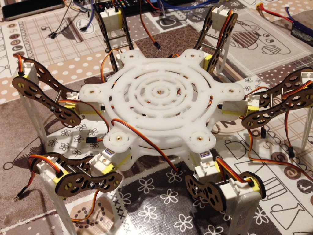AmuroGameDev's tweet photo. #roboticspider 4.0 and #now the #electronics @HelloWitLab @3DUrbanEssence https://t.co/vMWeZx9mCl