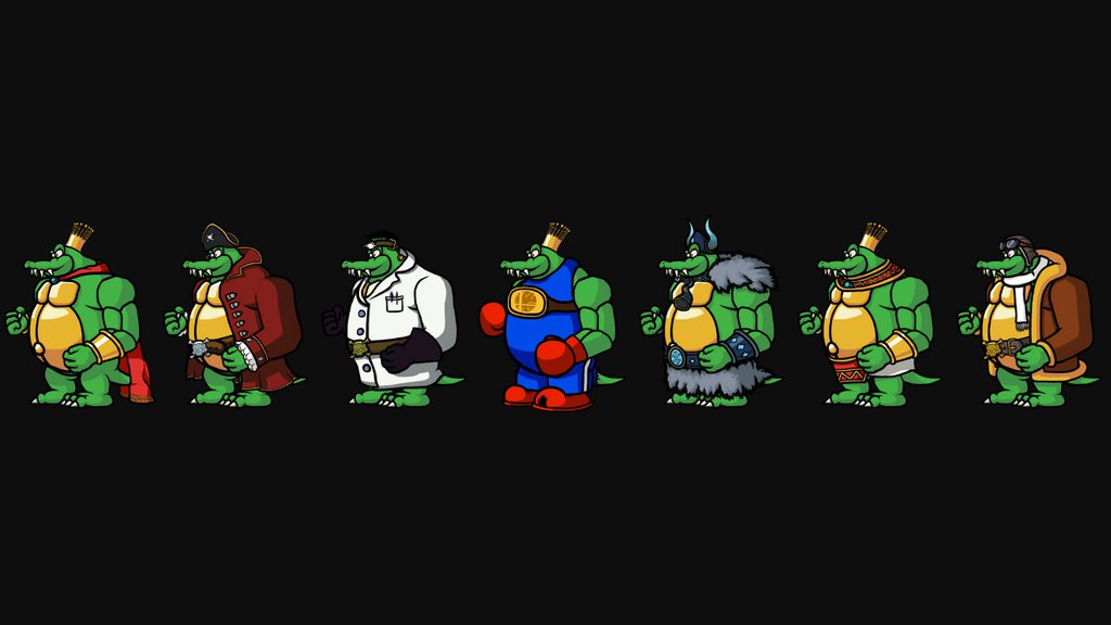 ট ইট র ドソキーユング 海外の有志が作ったキングクルールのコスチューム案だそうです 因みに一番右のコスチュームは レアと任天堂が別れて破談になった ディディーコングパイロット のb版でのパイロット姿のクルールです T Co Omydblq15s