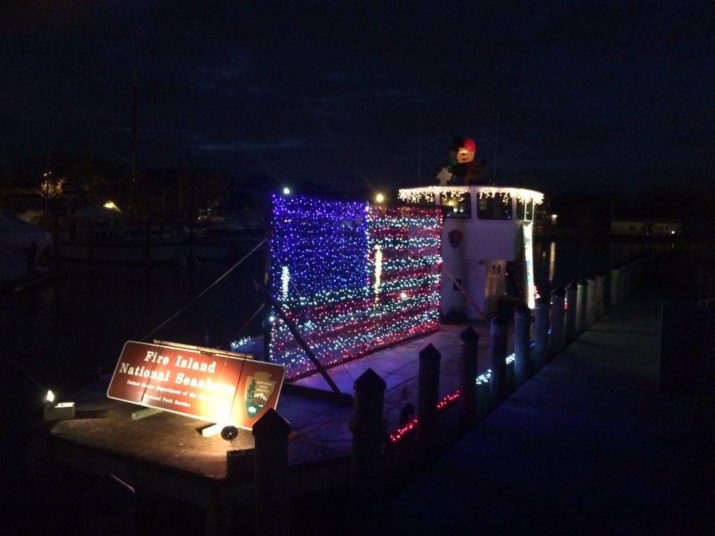 FireIslandNPS's tweet photo. It's time for the annual #PatchogueBoatParade. Come see Holiday floats...on boats! @BoatingTimesLI @I_LOVE_NY https://t.co/kqFKMJGwKM