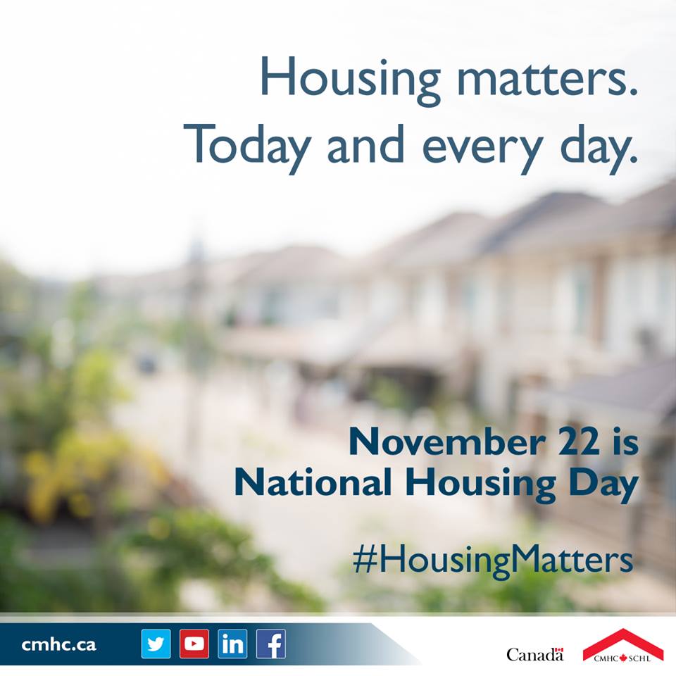 CMHC_ca's tweet photo. Today is National Housing Day! #CMHC salutes all those whose work helps Canadians meet their housing needs. https://t.co/sUjKuHteu0