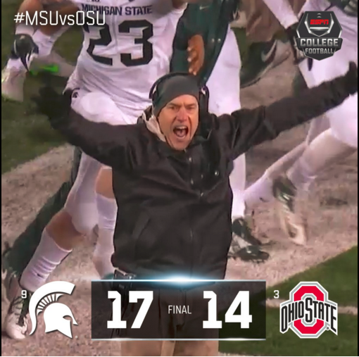 ESPNPR's tweet photo. Michigan State at Ohio State: 7.0 overnight, best rating for a college football game this season across all networks https://t.co/pbtz5vlnu5