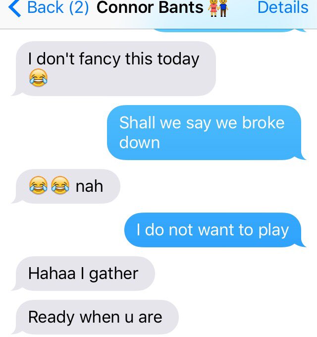 haarrisonkemp's tweet photo. When you joke about saying we're going break down to get out of footy but actually break down on the way to footy🙃🙃🙃 https://t.co/YpTDTHZe06