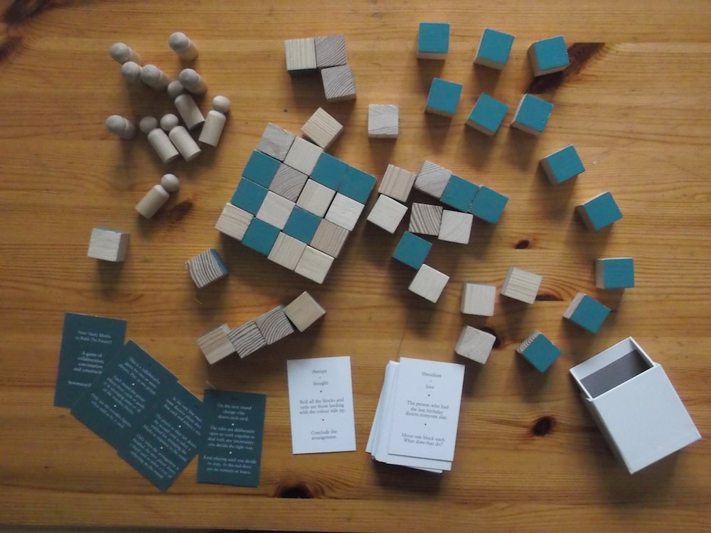 Howmanychairs's tweet image. SHOP: How Many Blocks to Build The Future? 50 cubes, 10 figures, 50 cards, and cotton bag bit.ly/1HYFWau