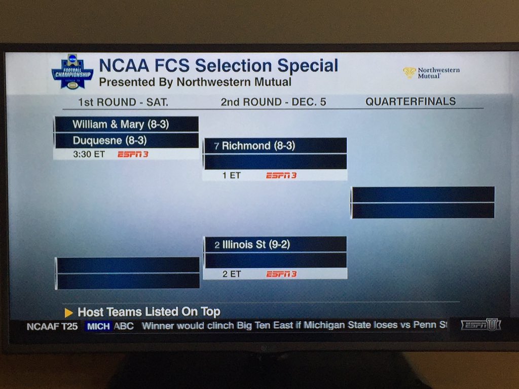 GoDuquesne's tweet photo. There it is @DuqFB heading to William &amp; Mary #NECchamps https://t.co/8RHw1hnhqF