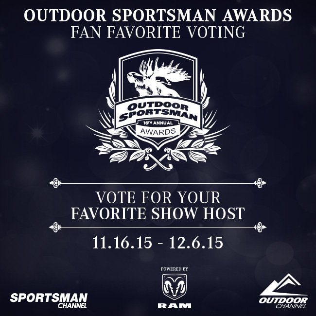 OUTDChannel's tweet photo. Vote for your favorite @OUTDChannel show host for a chance to win! #OutdoorSportsmanAwards https://t.co/ZsfyCMn3fI https://t.co/TDXfCxpx19