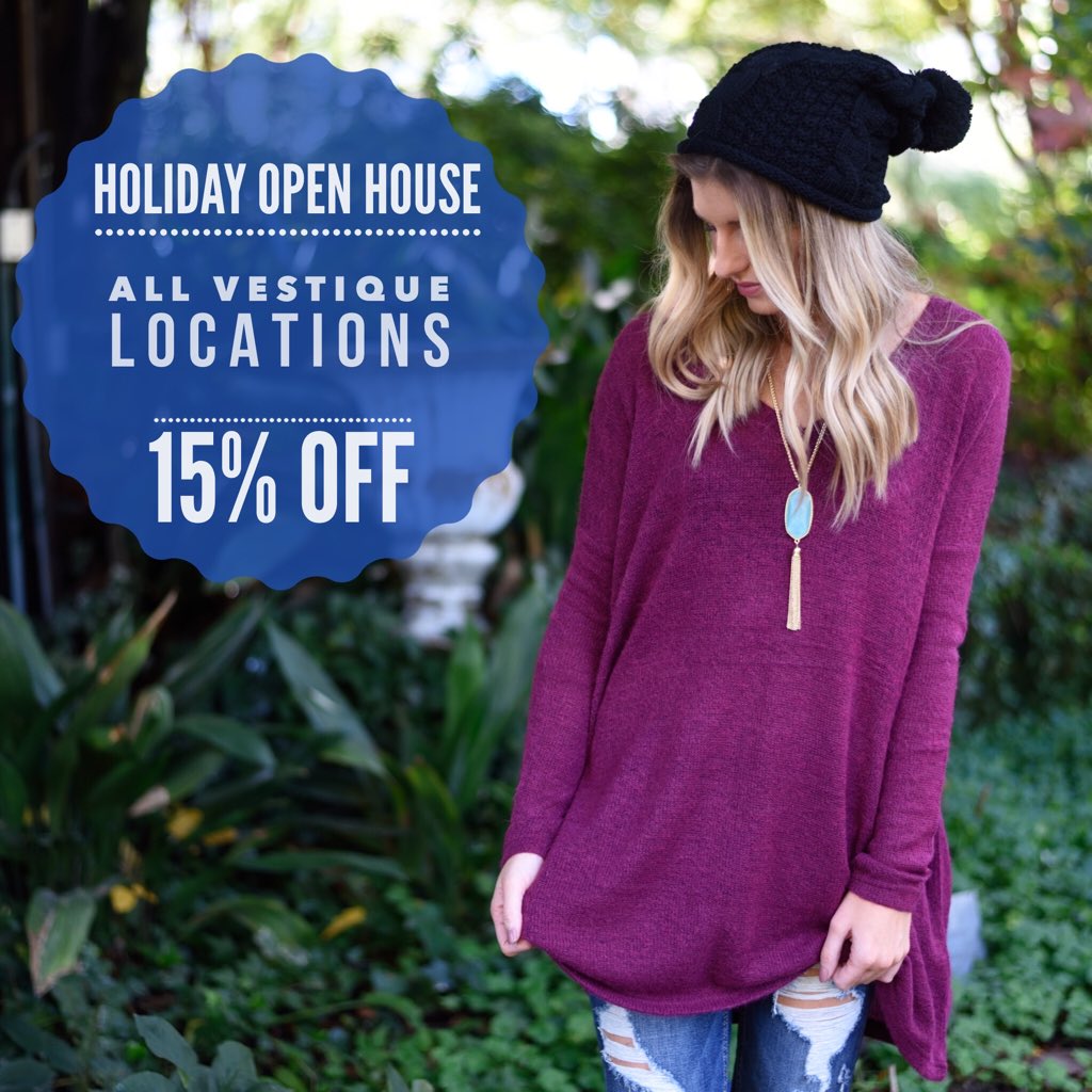 Our Holiday Open House party is TODAY in all #vestique locations! 🎁🎉