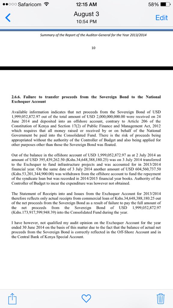 kabetes's tweet photo. Where is our sh200 billion Eurobond money? Why was it deposited in an offshore account against our constitution? https://t.co/SMAxEIga1X