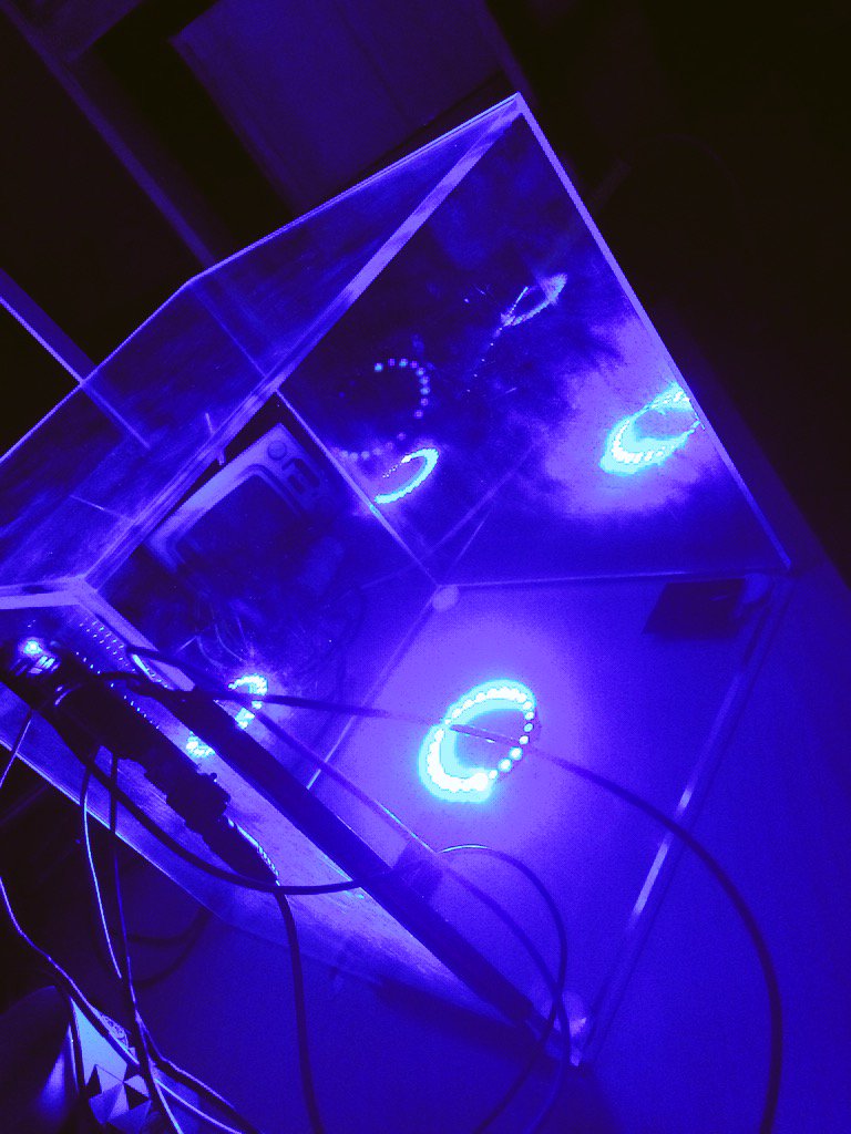 nateadams's tweet photo. I present my matter to energy converter. Ahem. #relativelysimple #neopixel #arduino #procedural https://t.co/AMCCpR6Sjk
