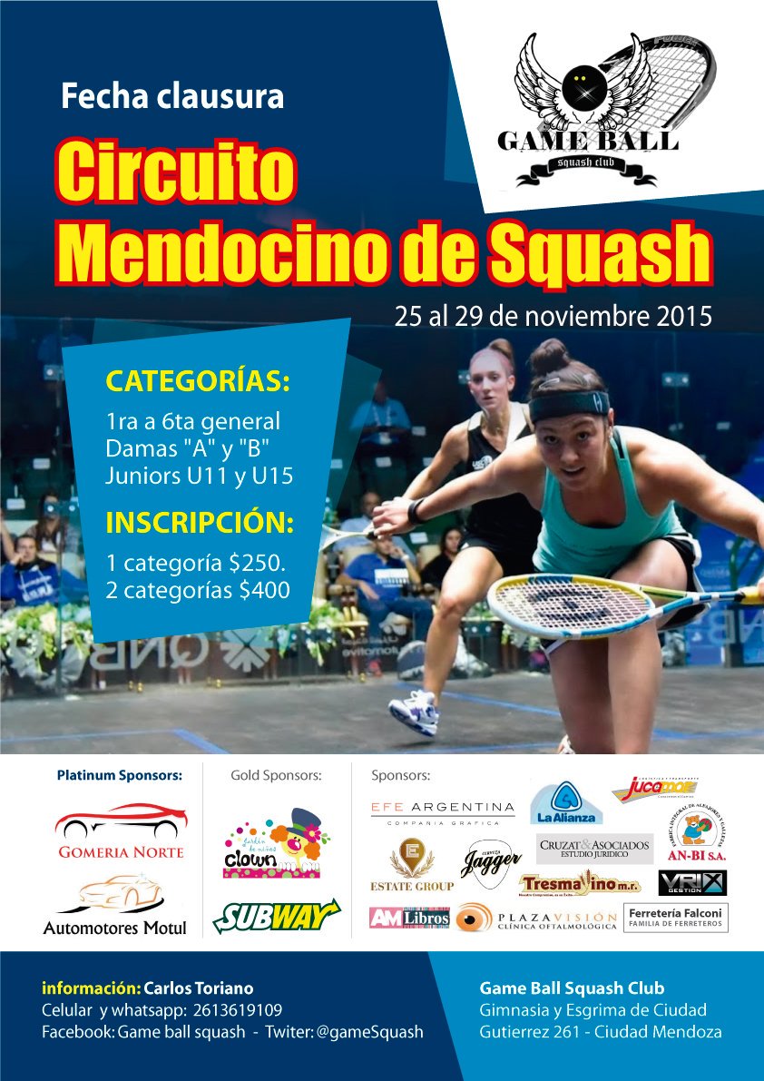 GameSquash's tweet image. Miércoles comienza el torneo!!!
Ya te inscribiste????
Te esperamos!!!!