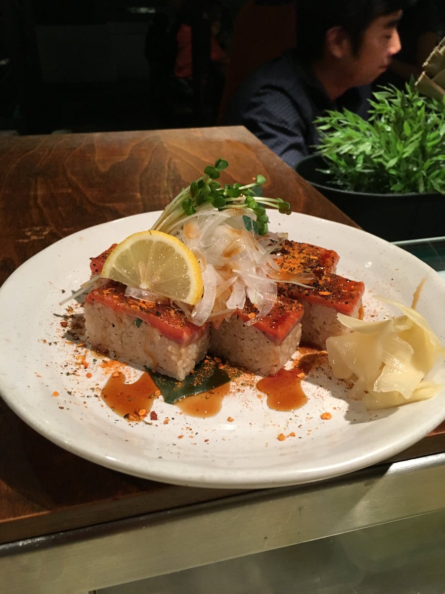 Kitanoya Guu Izakaya On Twitter Salmon Oshi Sushi Cajun Seared Sockeye Salmon Sushi From Guu Garden Https T Co Iiqhywfmnb
