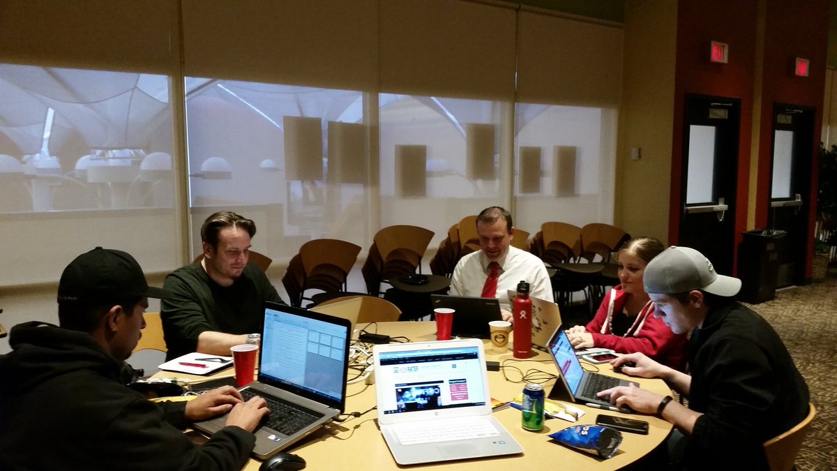 techguy's tweet photo. Final touches being put on our Startup Weekend project @kickrater #swvegas #swunlv #vegastech. https://t.co/Mxc3xCg2WH