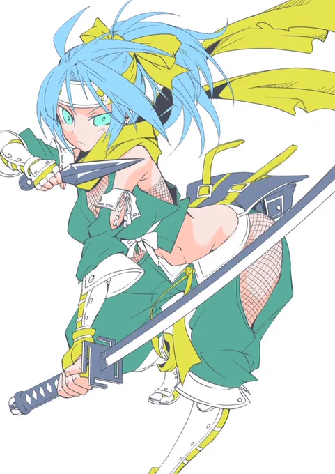 オリジナルキャラのクノイチ。色に悩んでいた! 