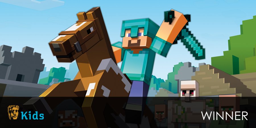 BAFTA's tweet photo. British Academy Children’s Awards #BAFTAKids Vote Game WINNER: Minecraft https://t.co/zCzwlxFKpv https://t.co/zfycg5gnSA