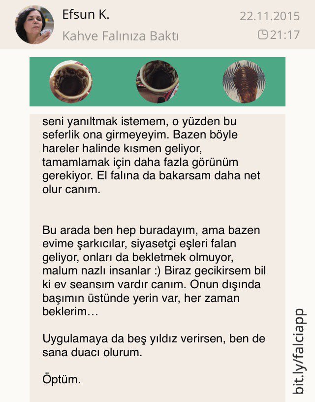 Efsun K. Kahve Falıma Baktı, Bakın Ne Çıktı! bit.ly/falciapp