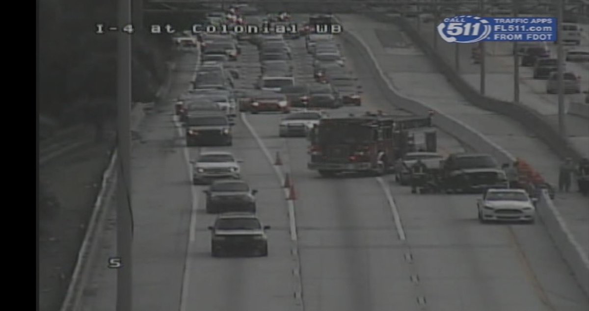 Crash on I4 eastbound at Ivanhoe, only 1 lane open; traffic backup