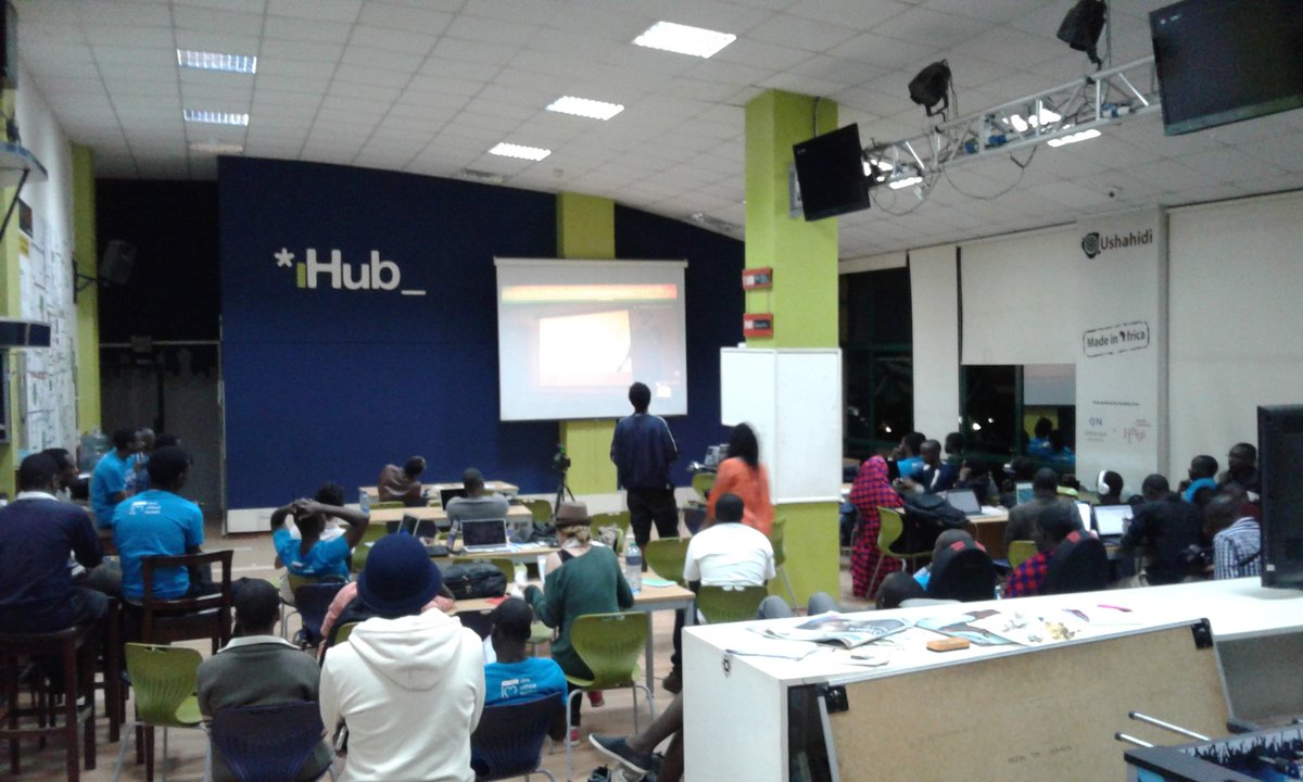 the_devschool's tweet photo. We are watching the hacker teams in Toronto pitch live right now! @DevsWB #BreakPoverty #BreakPovertyNairobi https://t.co/jDA5MQV1tZ