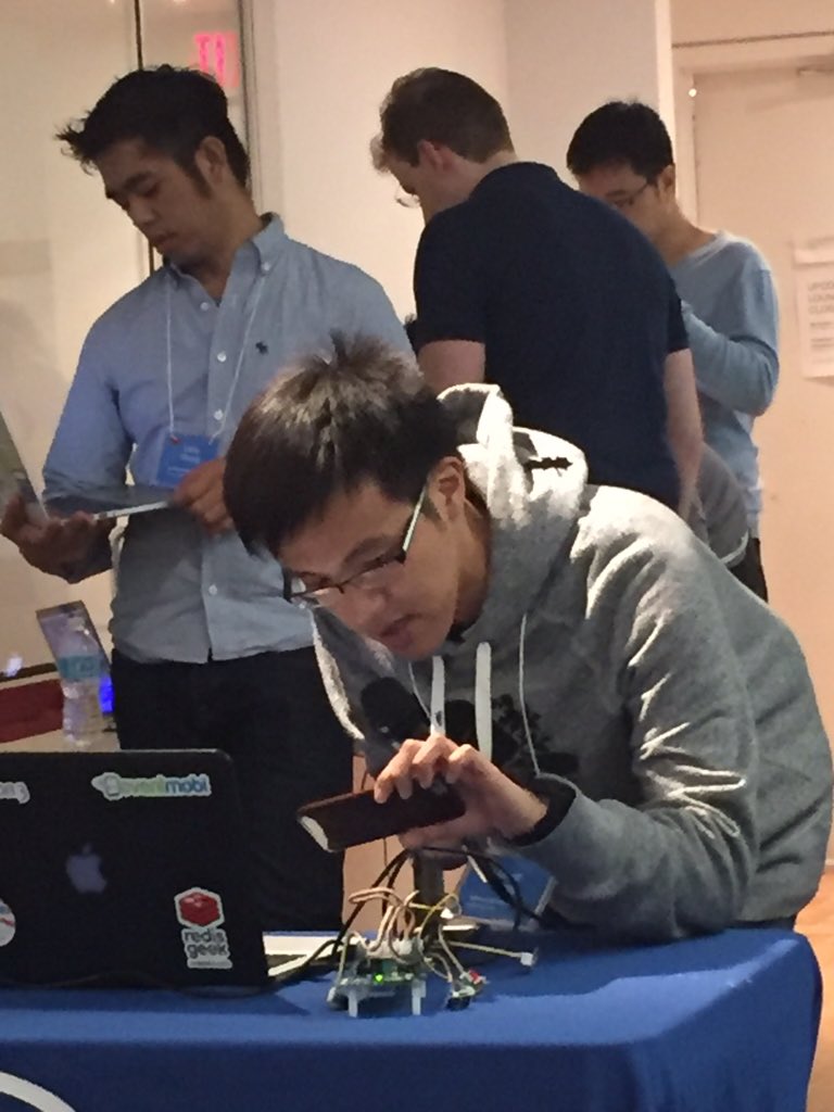 Nancydemerling's tweet photo. Cool things made at #IntelMakerON. Home security system https://t.co/nneUTPqhxM