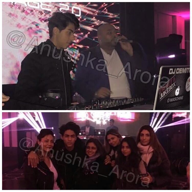 Aryan Khan celebrates his 18 years with Gauri and friends at MontCalman last night....Happy Birthday!!! 
