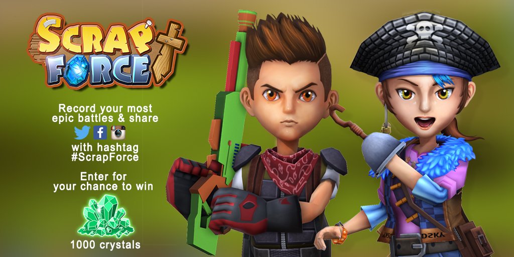scrapforcegame's tweet photo. Record and share your epic #ScrapForce moments and you'll be entered for a chance to win 1,000 crystals. #ReplayKit https://t.co/ykG6vJYhru