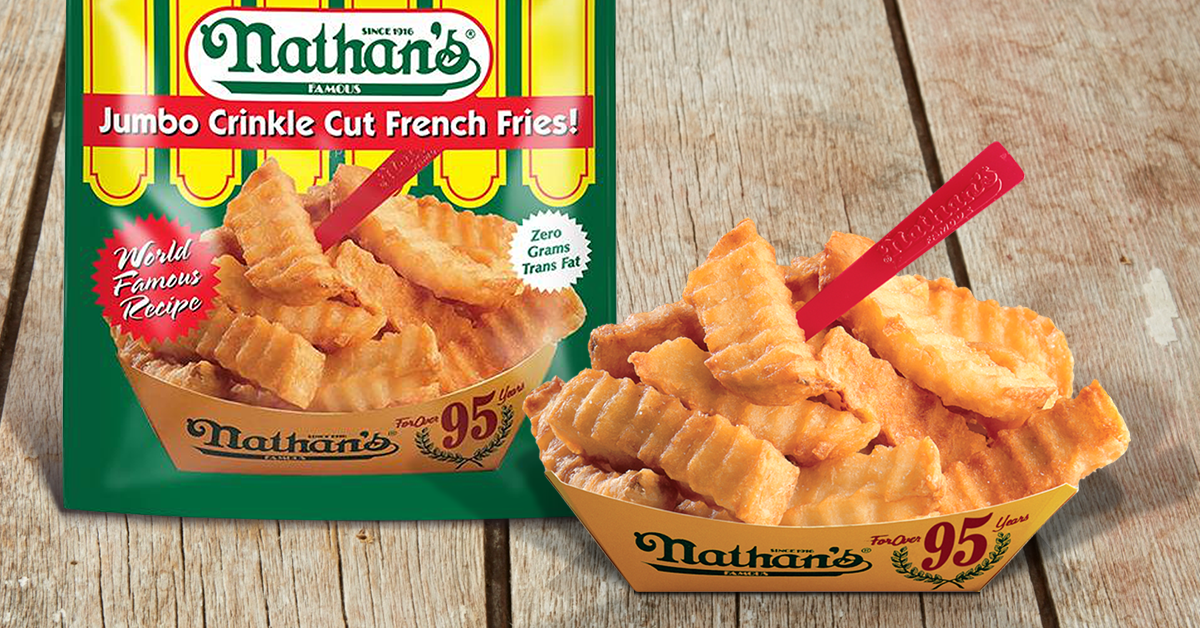 Nathan's Famous on Twitter: "Find Nathan's Famous Jumbo Crinkle Cut French  Fries in a store near you! https://t.co/Lnf1S1JXg9" / Twitter