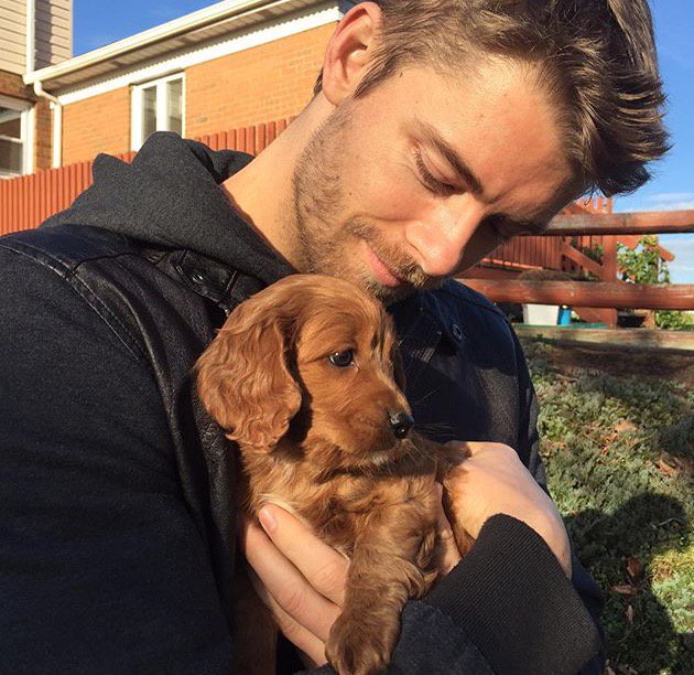 Congrats <a href="/BecEBreeds/">Rebecca Breeds</a> &amp; <a href="/LukeMitchell__/">Luke Mitchell</a> on becoming dog parents over the weekend.So cute! #soapextra #alfredhitchcock
